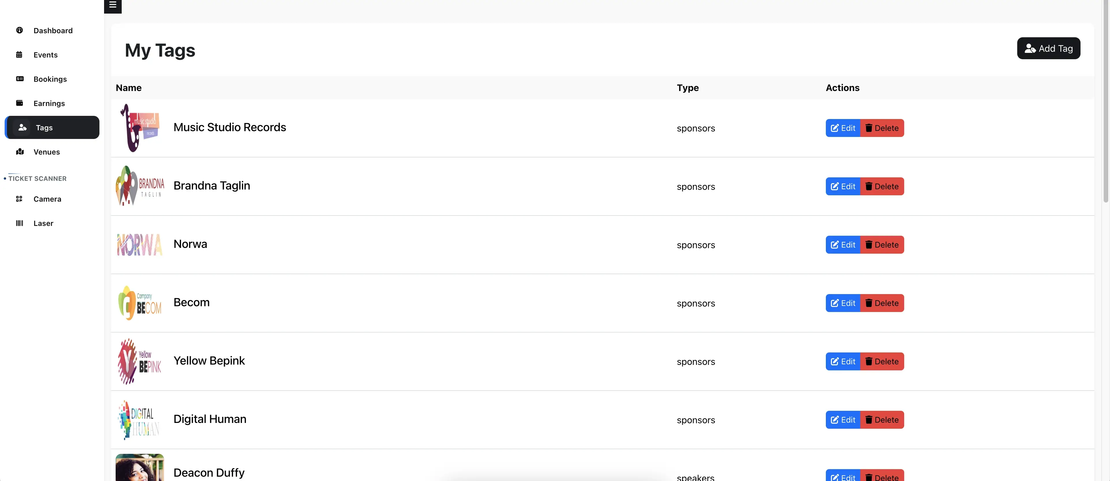 Manage Tags Manage Tags